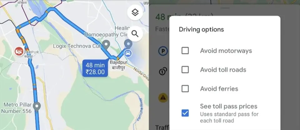 Google Maps cập nhật khả năng tính toán lộ phí trên Android và iOS