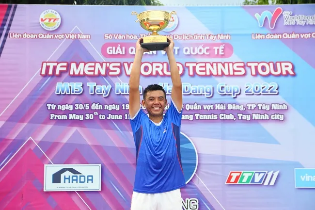 Tay vợt Lý Hoàng Nam lập hattrick vô địch giải quần vợt nhà nghề M15 Tây Ninh 1