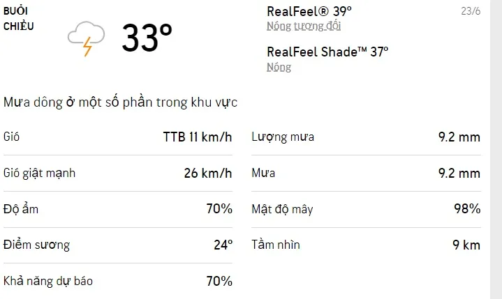Dự báo thời tiết TPHCM hôm nay 22/6 và ngày mai 23/6: Sáng chiều có mưa 5