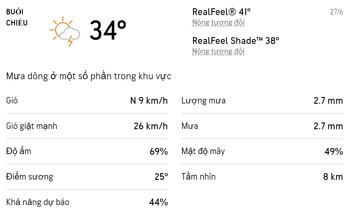 Dự báo thời tiết TPHCM hôm nay 26/6 và ngày mai 27/6/2022: Trưa chiều có mưa dông 5