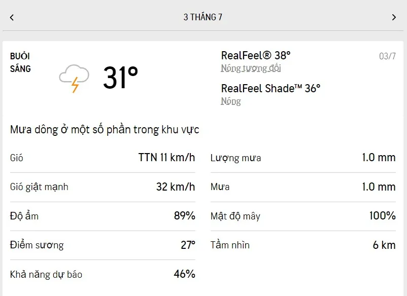 Dự báo thời tiết TPHCM hôm nay 3/7 và ngày mai 4/7/2022: nắng nhẹ, mưa dông buổi chiều 1