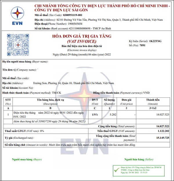 Ngành Điện thành phố thay đổi mẫu hóa đơn tiền điện từ ngày 1/7 1