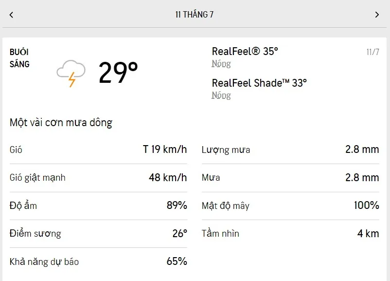 Dự báo thời tiết TPHCM hôm nay 11/7 và ngày mai 12/7/2022: nhiều mây, mưa dông cả ngày 1