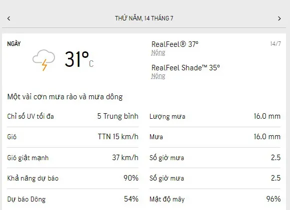 Dự báo thời tiết TPHCM 3 ngày tới (12-14/7/2022): trưa và chiều có mưa, gió mạnh 5