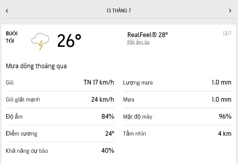 Dự báo thời tiết TPHCM hôm nay 13/7 và ngày mai 14/7/2022: cả ngày có mưa rải rác 3