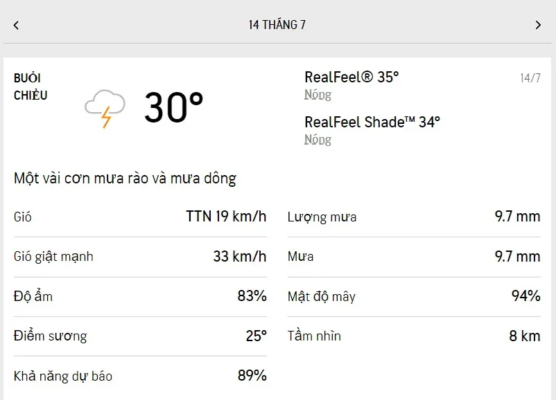 Dự báo thời tiết TPHCM hôm nay 13/7 và ngày mai 14/7/2022: cả ngày có mưa rải rác 5