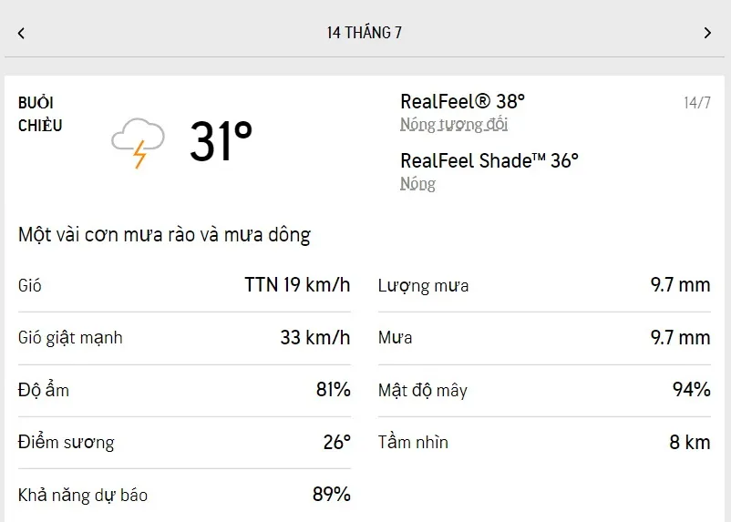 Dự báo thời tiết TPHCM hôm nay 14/7 và ngày mai 15/7/2022: trời có nắng, mưa giảm dần 2