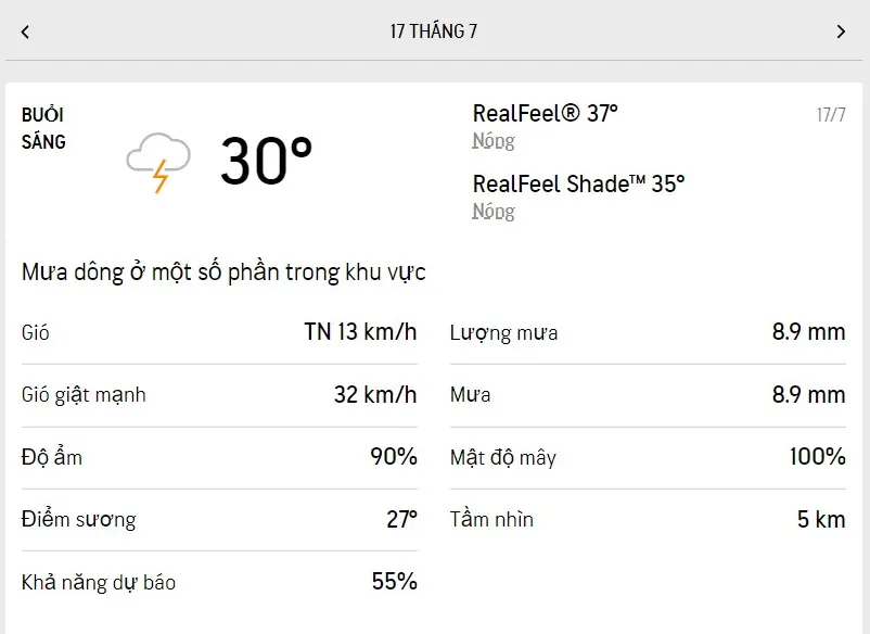 Dự báo thời tiết TPHCM hôm nay 17/7 và ngày mai 18/7/2022: buổi sáng có mưa dông 1
