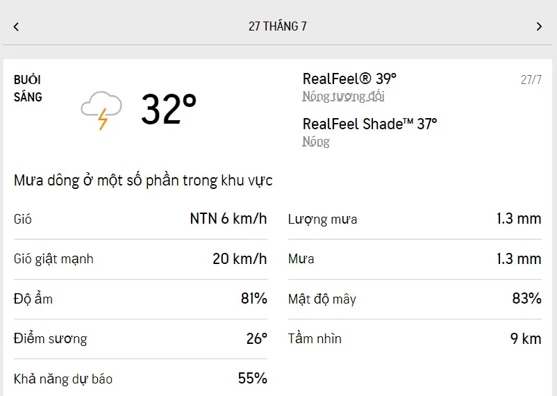 Dự báo thời tiết TPHCM hôm nay 27/7 và ngày mai 28/7/2022: có nắng, giữa trưa có thể có mưa dông 1