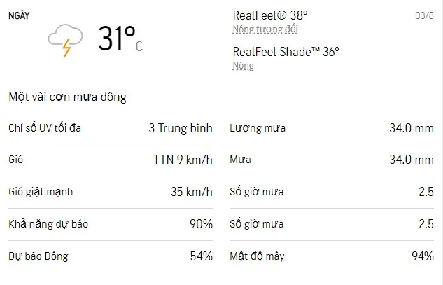 Dự báo thời tiết TPHCM 3 ngày tới (02/8 - 04/8): Sáng chiều có mưa dông 3