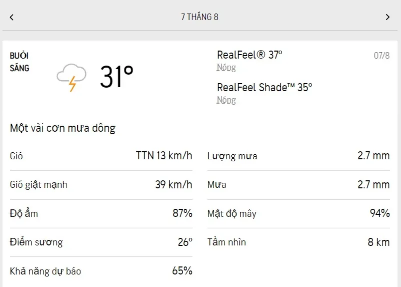 Dự báo thời tiết TPHCM hôm nay 7/8 và ngày mai 8/8/2022: trời ít nắng, chiều có mưa dông 1