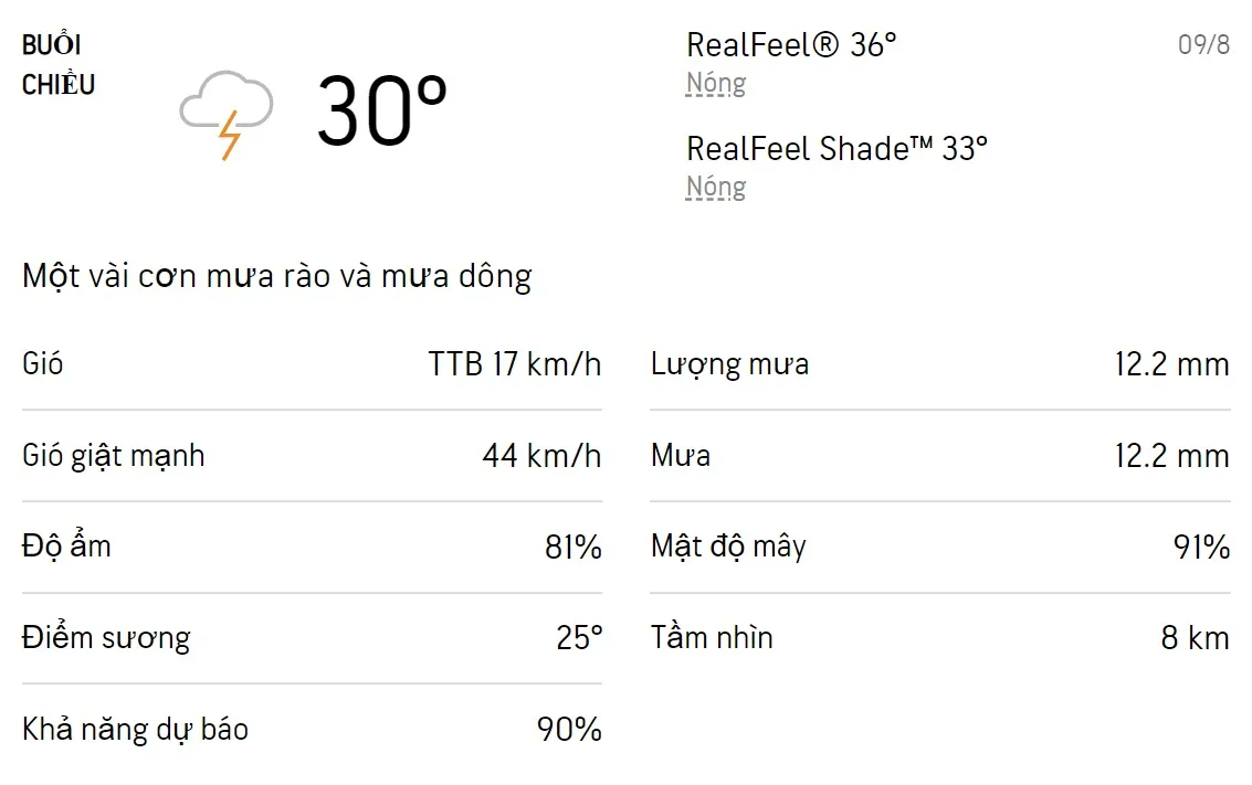 Dự báo thời tiết TPHCM hôm nay 9/8 và ngày mai 10/8/2022: Sáng chiều có mưa dông rải rác 2
