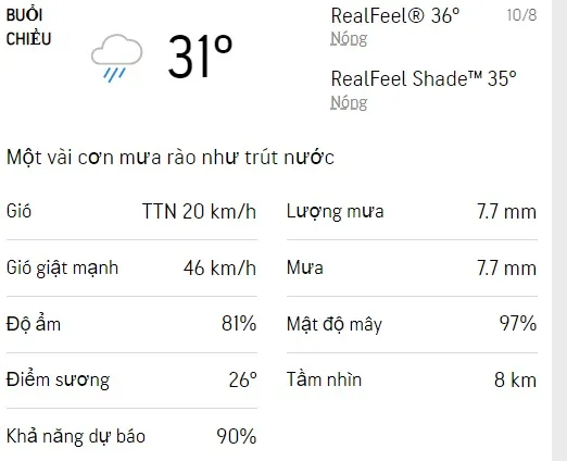 Dự báo thời tiết TPHCM hôm nay 10/8 và ngày mai: Cả ngày có mưa rào rải rác 2