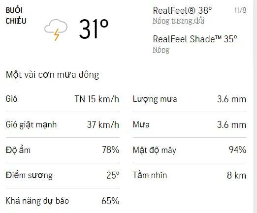 Dự báo thời tiết TPHCM hôm nay 10/8 và ngày mai: Cả ngày có mưa rào rải rác 5
