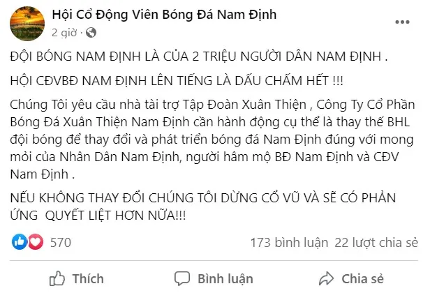 CĐV Nam Định đòi sa thải HLV Văn Sỹ - Quang Hải được chấm điểm thấp