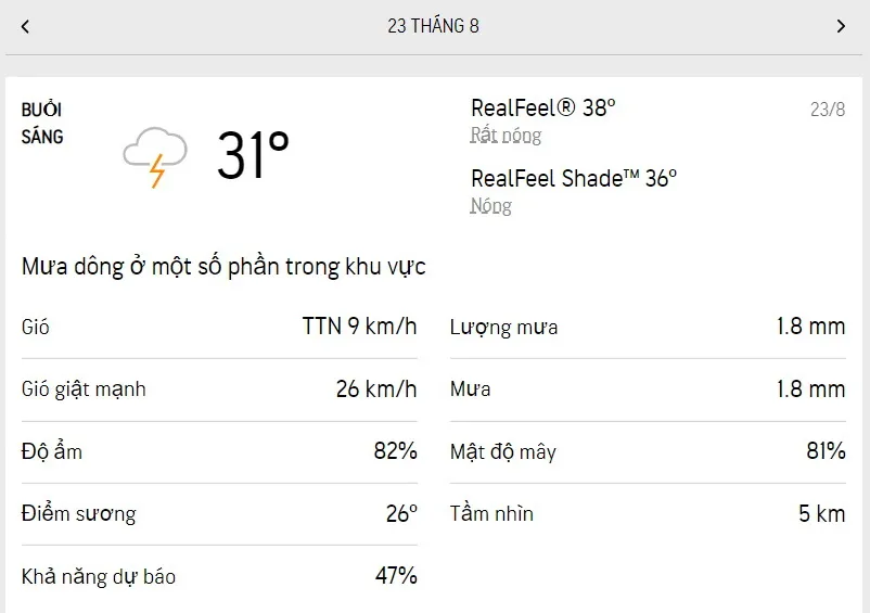Dự báo thời tiết TPHCM hôm nay 23/8 và ngày mai 24/8/2022: sáng nắng, chiều có mưa dông vài nơi 1