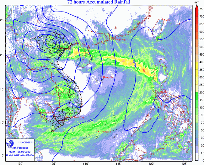Dự báo thời tiết ngày mai 24/8/2022: nhiều khu vực có mưa dông 1