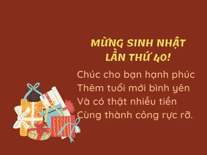 Tuyển tập những lời chúc mừng sinh nhật tuổi 40 ý nghĩa 11