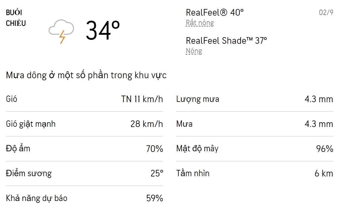 Dự báo thời tiết TPHCM hôm nay 1/9 và ngày mai 2/9/2022: Sáng chiều có mưa dông rải rác 5