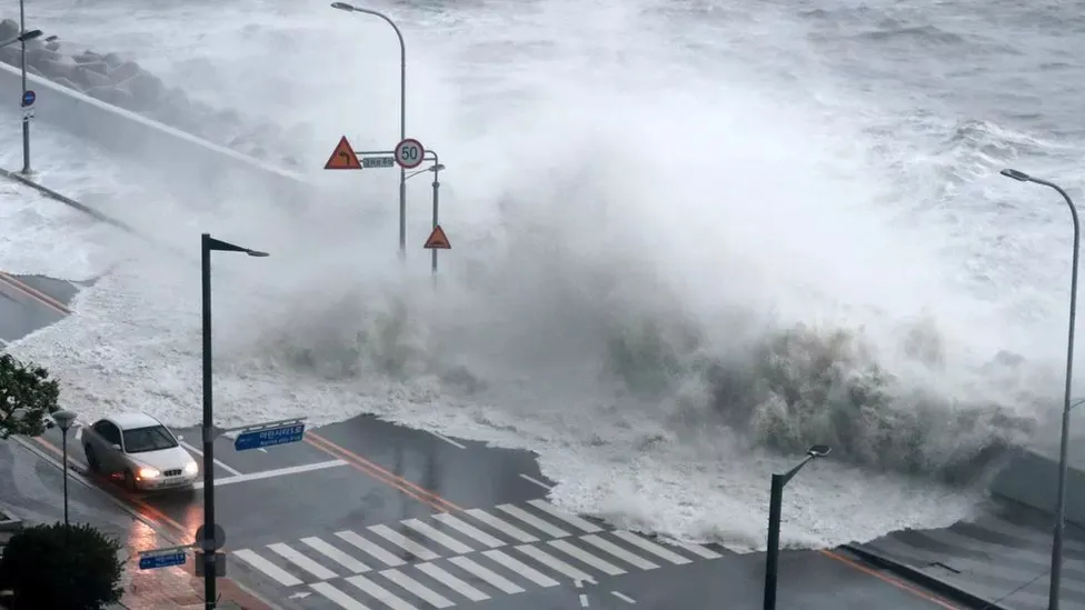 Siêu bão Hinnamnor quét qua Hàn Quốc, hàng ngàn người sơ tán