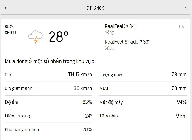 Dự báo thời tiết TPHCM hôm nay 7/9 và ngày mai 8/9/2022: cả ngày dịu mát, mật độ mưa giảm hẳn 2