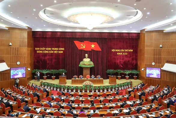 Hội nghị lần thứ 5 Ban Chấp hành Trung ương Đảng khóa XIII - Ảnh: TTXVN