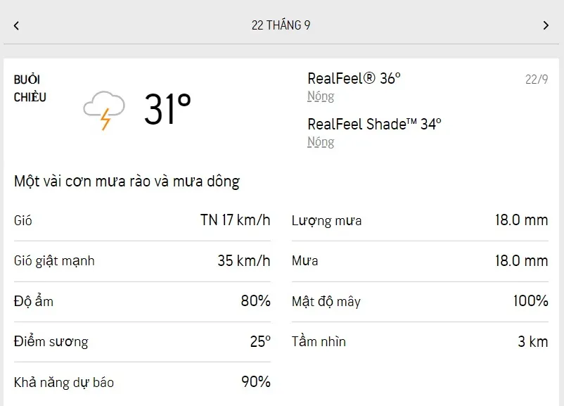 Dự báo thời tiết TPHCM hôm nay 22/9 và ngày mai 23/9/2022: đầu giờ chiều có mưa dông lớn 2