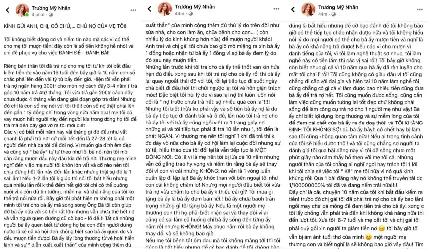 Dòng tâm sự của Trương Mỹ Nhân về chặng đường 10 năm gánh nợ vì mẹ ruột cờ bạc