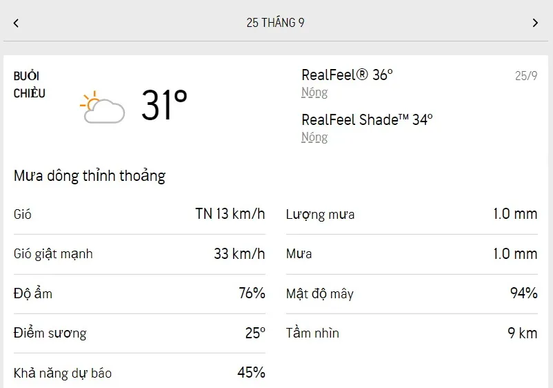Dự báo thời tiết TPHCM hôm nay 24/9 và ngày mai 25/9/2022: trời nắng, thỉnh thoảng có mưa dông 5