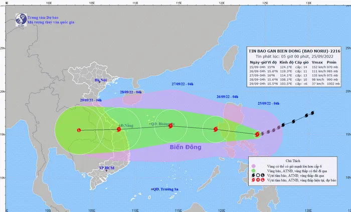Tin nóng sáng 25/9: Bão NORU dự báo giật cấp 15 hướng vào Biển Đông 1