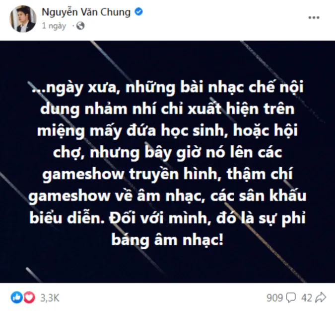 Nguyễn Văn Chung lên tiếng giải thích về phát ngôn nhạc chế gây tranh cãi 1