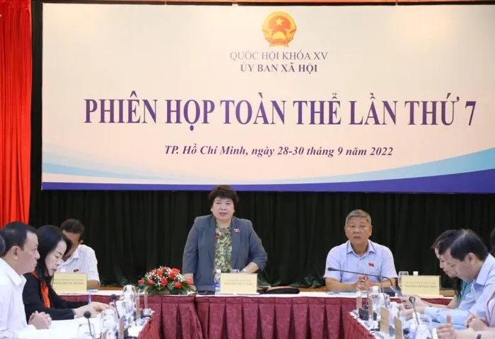 Chủ nhiệm Ủy ban Xã hội Nguyễn Thuý Anh phát biểu tại phiên họp 