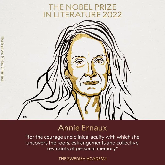 Nobel Văn học 2022 thuộc về nữ nhà văn Pháp Annie Ernaux