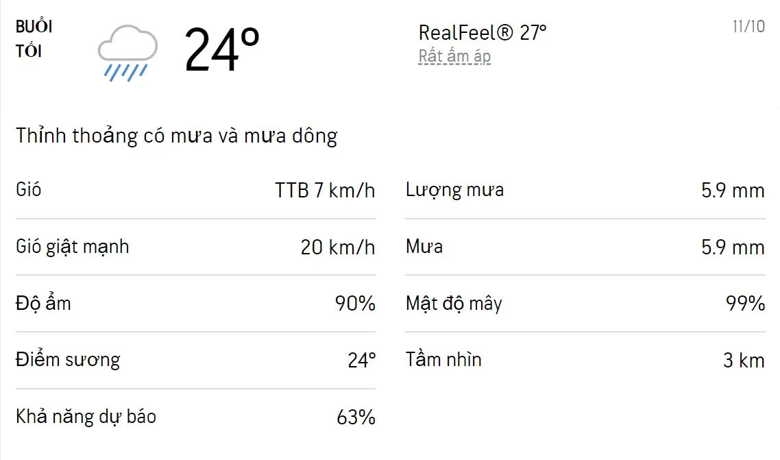 Dự báo thời tiết TPHCM hôm nay 11/10 và ngày mai 12/10/2022: Cả ngày có mưa dông rải rác 3