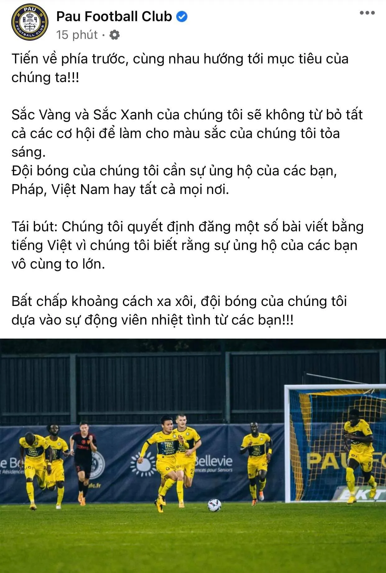 Pau FC lần đầu đăng bài viết bằng tiếng Việt - TP.HCM I tiếp tục đứng đầu Giải nữ VĐQG