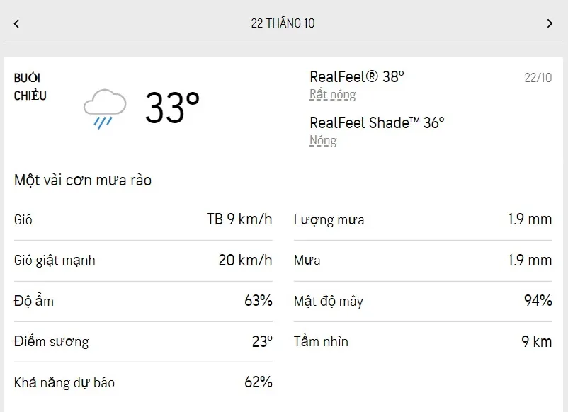 Dự báo thời tiết TPHCM hôm nay 22/10 và ngày mai 23/10/2022: có nắng, vài cơn mưa nhỏ thoáng qua 2