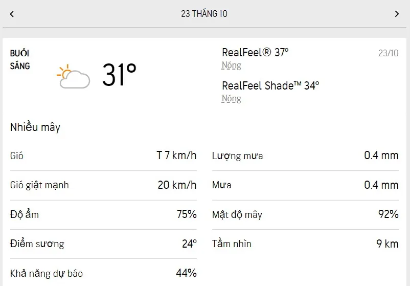 Dự báo thời tiết TPHCM hôm nay 22/10 và ngày mai 23/10/2022: có nắng, vài cơn mưa nhỏ thoáng qua 4
