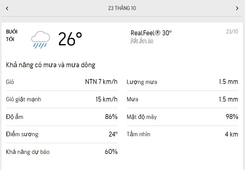 Dự báo thời tiết TPHCM hôm nay 22/10 và ngày mai 23/10/2022: có nắng, vài cơn mưa nhỏ thoáng qua 6