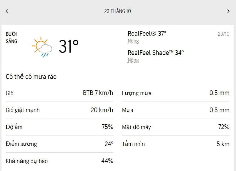 Dự báo thời tiết TPHCM hôm nay 23/10 và ngày mai 24/10/2022: buổi sáng có nắng, chiều có mưa dông 1