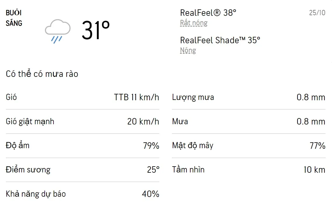 Dự báo thời tiết TPHCM hôm nay 25/10 và ngày mai 26/10/2022: Cả ngày có mưa rào và mưa dông 1