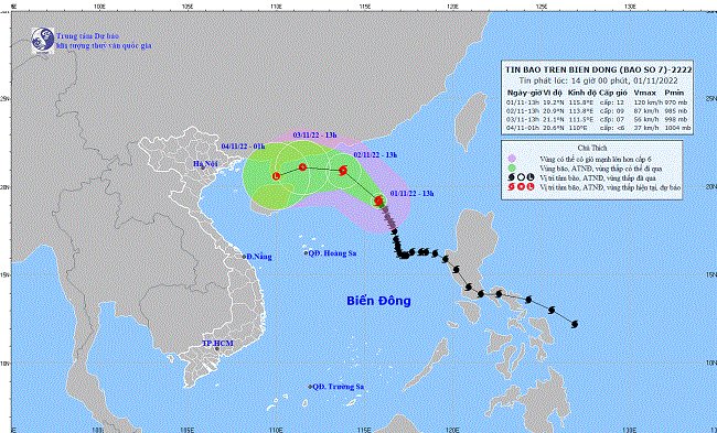 Bão số 7 cách quần đảo Hoàng Sa khoảng 550km 1