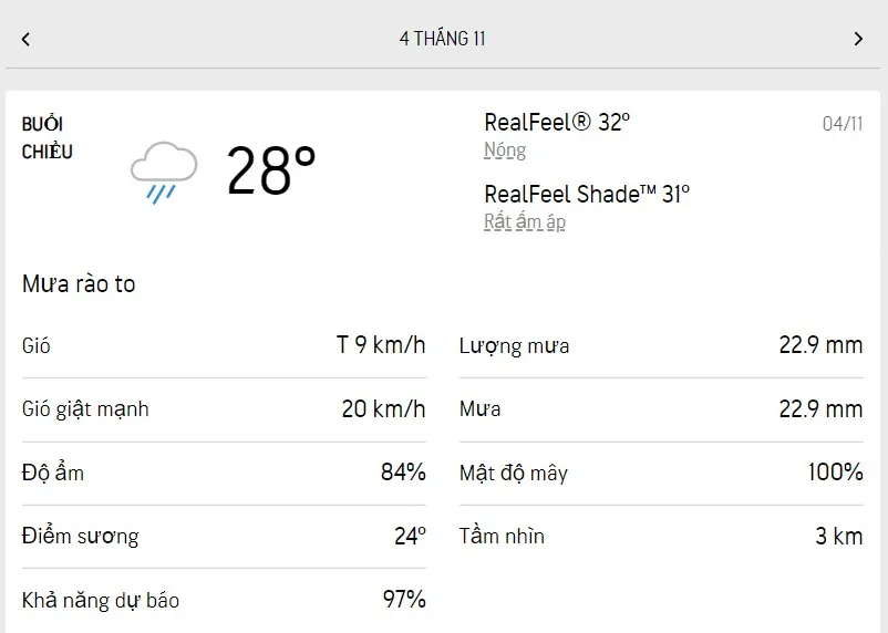 Dự báo thời tiết TPHCM hôm nay 4/11 và ngày mai 5/11/2022: cả ngày mát mẻ, buổi chiều có mưa to 2