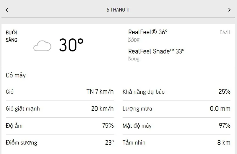 Dự báo thời tiết TPHCM hôm nay 6/11 và ngày mai 7/11/2022: cả ngày dịu nắng, không mưa 1
