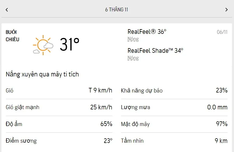 Dự báo thời tiết TPHCM hôm nay 6/11 và ngày mai 7/11/2022: cả ngày dịu nắng, không mưa 2