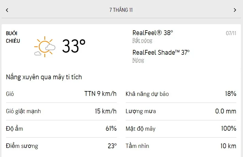 Dự báo thời tiết TPHCM hôm nay 6/11 và ngày mai 7/11/2022: cả ngày dịu nắng, không mưa 5