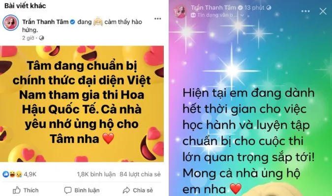 Hot Tiktoker Trần Thanh Tâm thông báo đi thi hoa hậu, lần này là đại diện cho Việt Nam thi Quốc 2