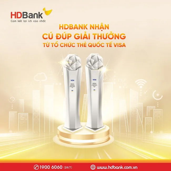 Dẫn đầu tăng trưởng giao dịch thẻ, HDBank nhận cùng lúc 2 giải thưởng của Visa 1