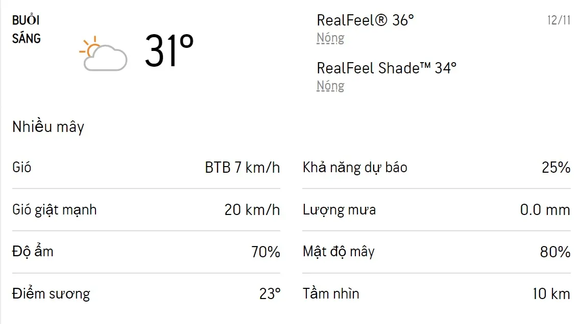 Dự báo thời tiết TPHCM hôm nay 12/11 và ngày mai 13/11/2022: Chiều có mưa dông 1