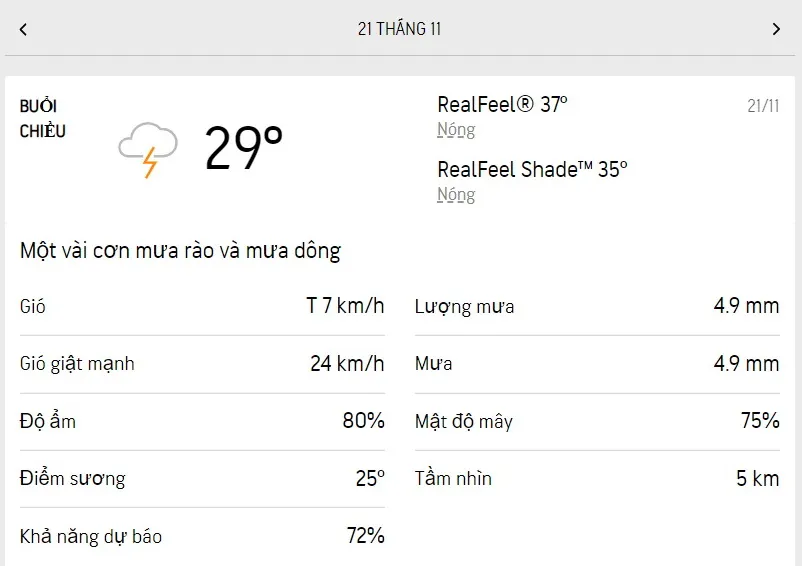 Dự báo thời tiết TPHCM hôm nay 20/11 và ngày mai 21/11/2022: buổi sáng mát lạnh, chiều có mưa to 5