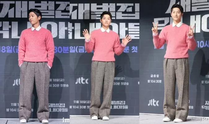 Song Joong Ki gây tranh cãi vì thời trang khó hiểu tại họp báo Reborn Rich 2